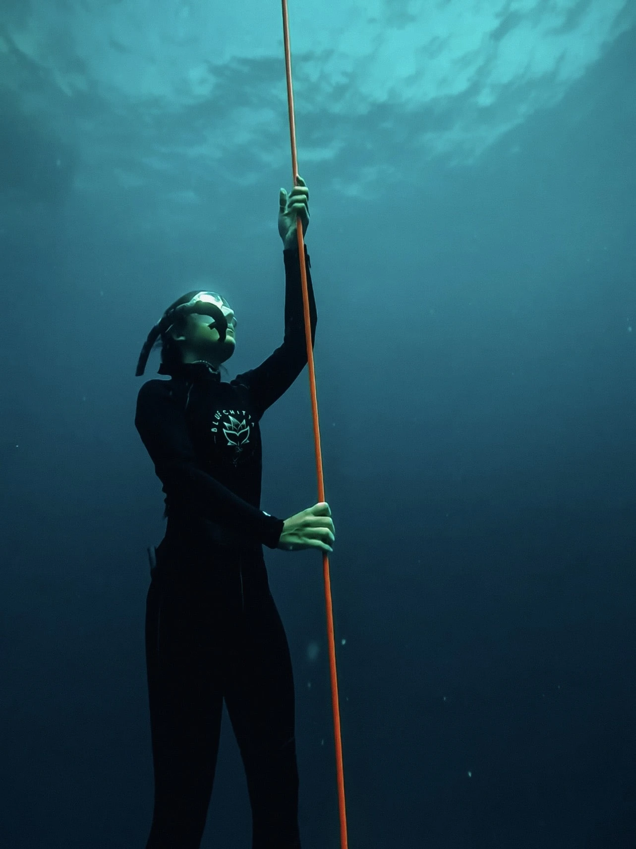 Girl free diving in Koh Tao